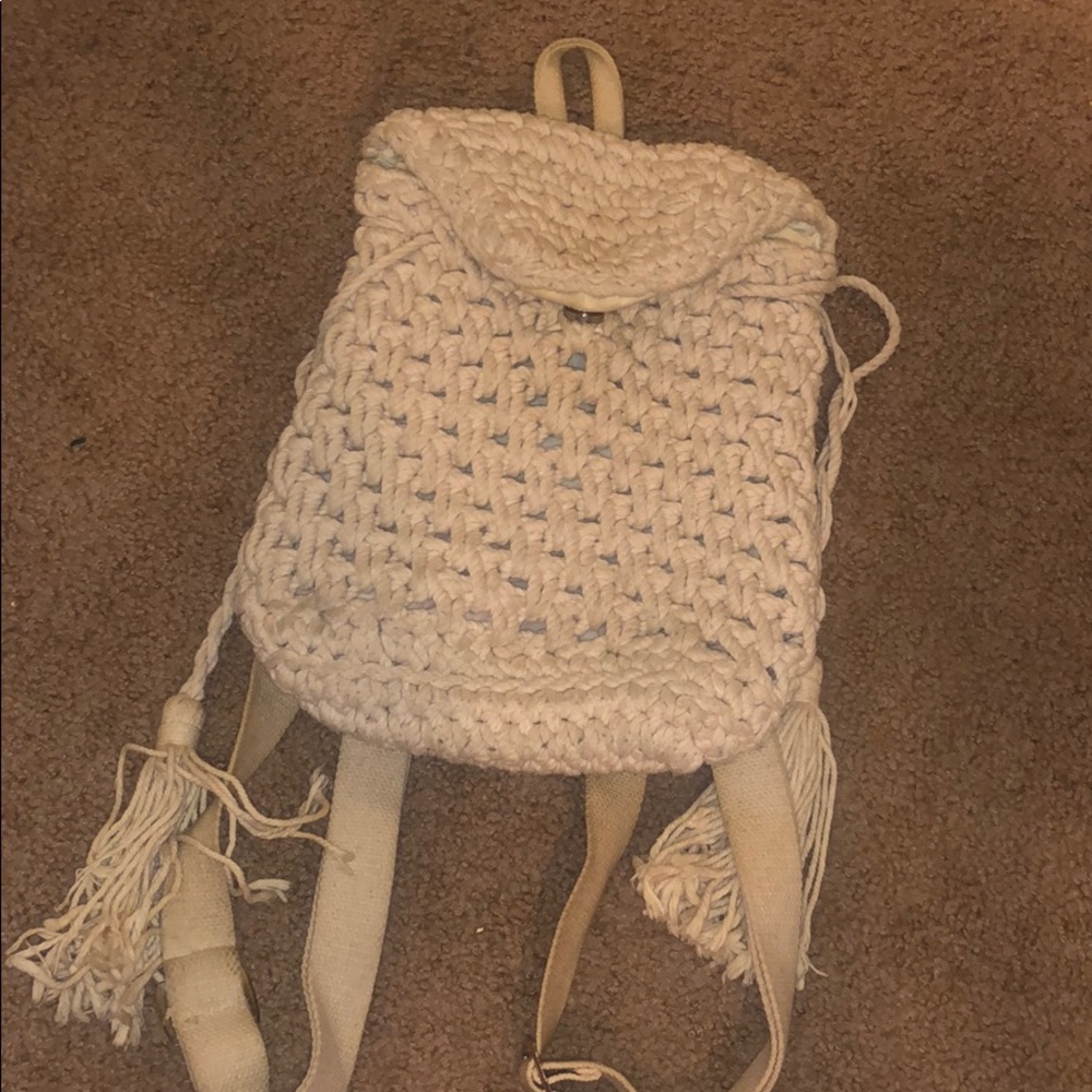 Crochet mini backpack
